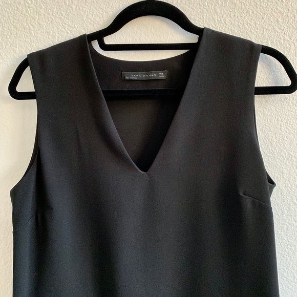 ZARA Basic Sleeveless Top Black Sz S - Picture 2 of 8